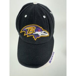 VTG 90s Baltimore Ravens Macao Wool Blend Hat OSFA Retro Black White NFL Cap